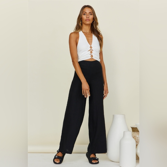 SNDYS Nina Wide Leg Pants Black - Picture 3 of 12